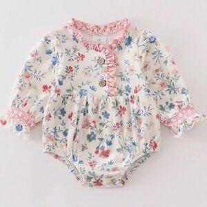 Boutique Floral Baby Romper – 3 Months (Like New, Sold Out!) 🌸